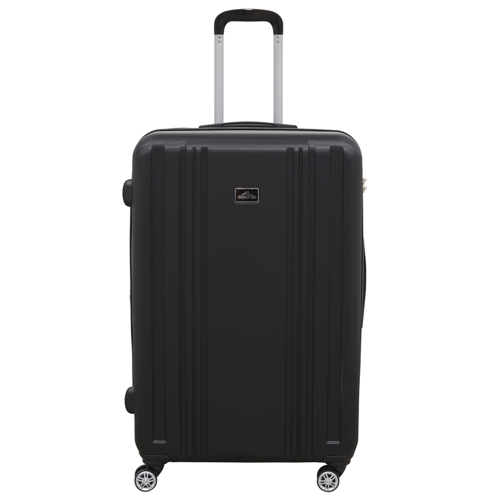 Dellonda Lightweight ABS Luggage Set with TSA Lock, 3-Piece, Black (DL11)