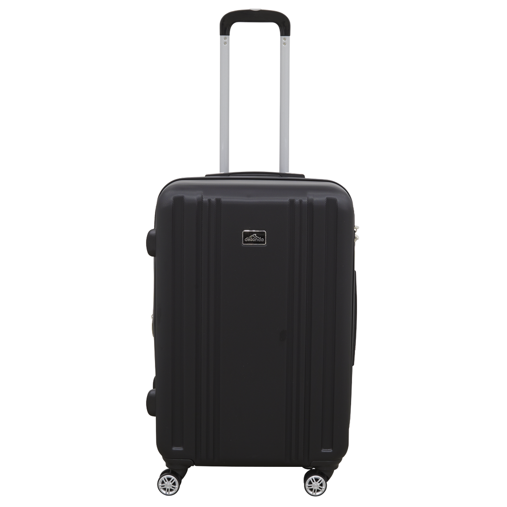 Dellonda Lightweight ABS Luggage Set with TSA Lock, 3-Piece, Black (DL11)