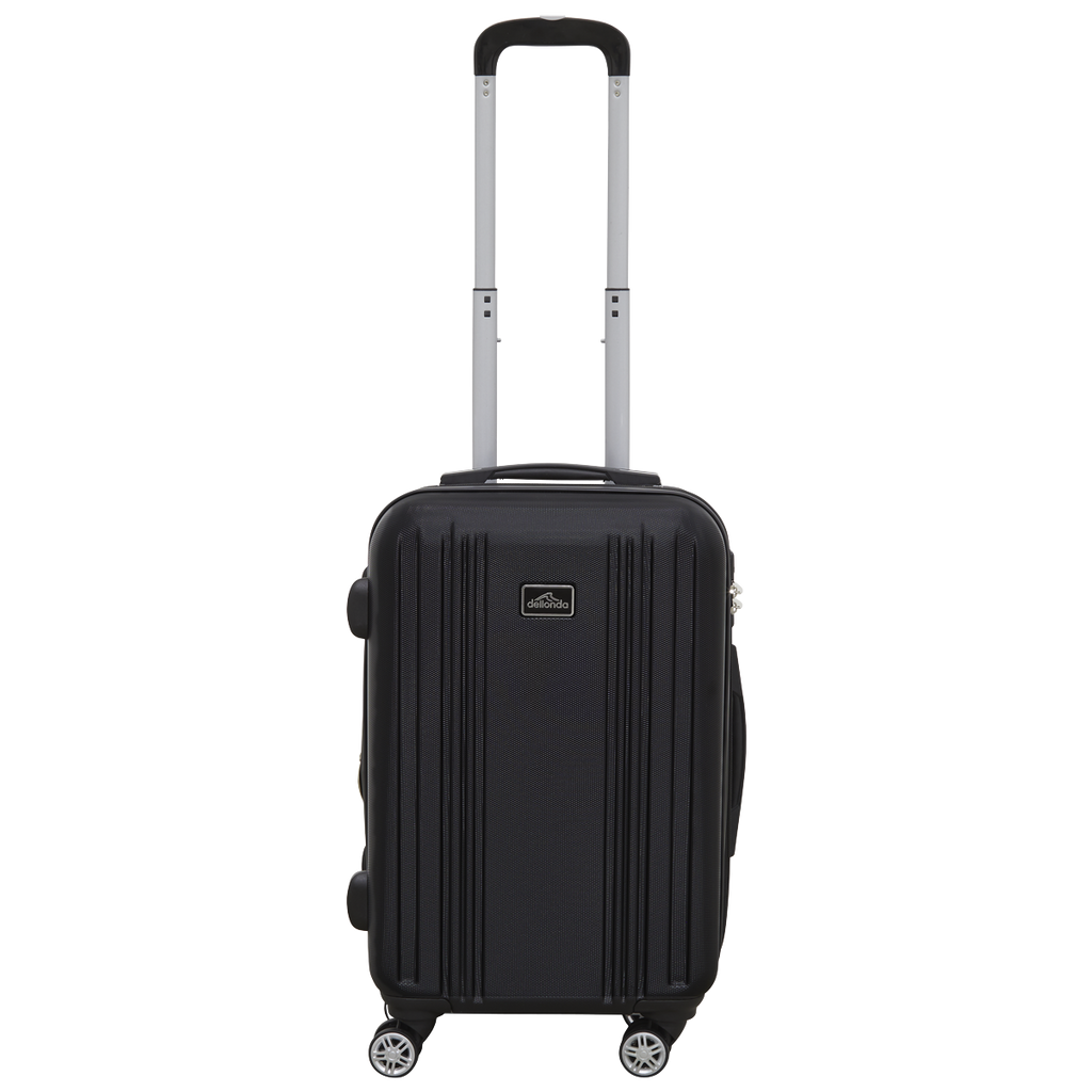 Dellonda Lightweight ABS Luggage Set with TSA Lock, 3-Piece, Black (DL11)