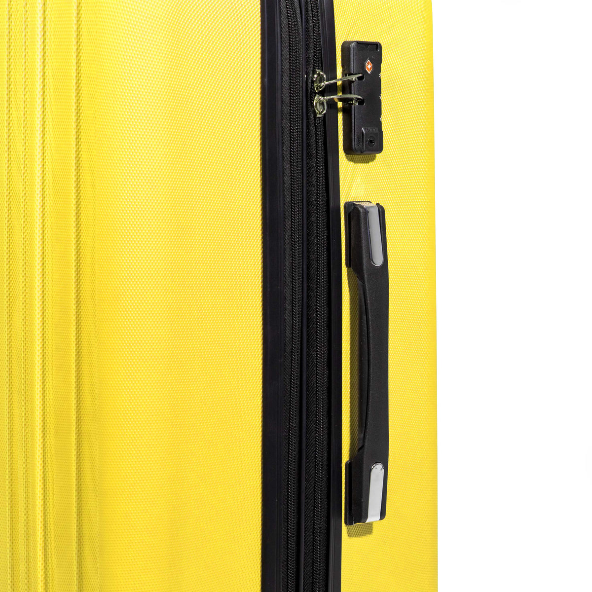 Dellonda Lightweight ABS Luggage Set with TSA Lock, 3-Piece, Yellow (DL124)