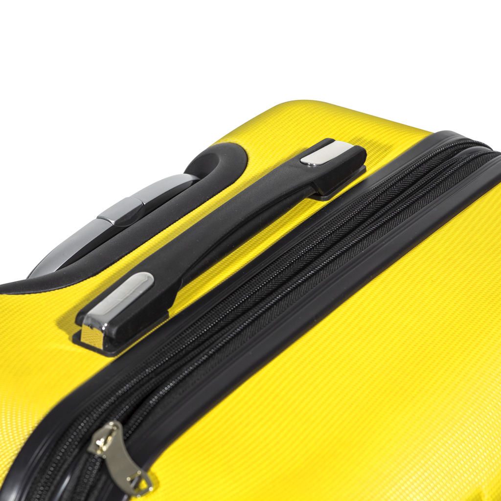Dellonda Lightweight ABS Luggage Set with TSA Lock, 3-Piece, Yellow (DL124)