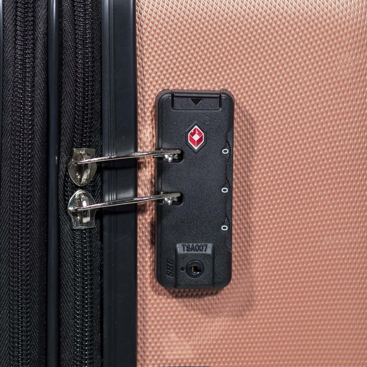 Dellonda Lightweight ABS Luggage Set with TSA Lock, 3-Piece, Rose Gold (DL125)