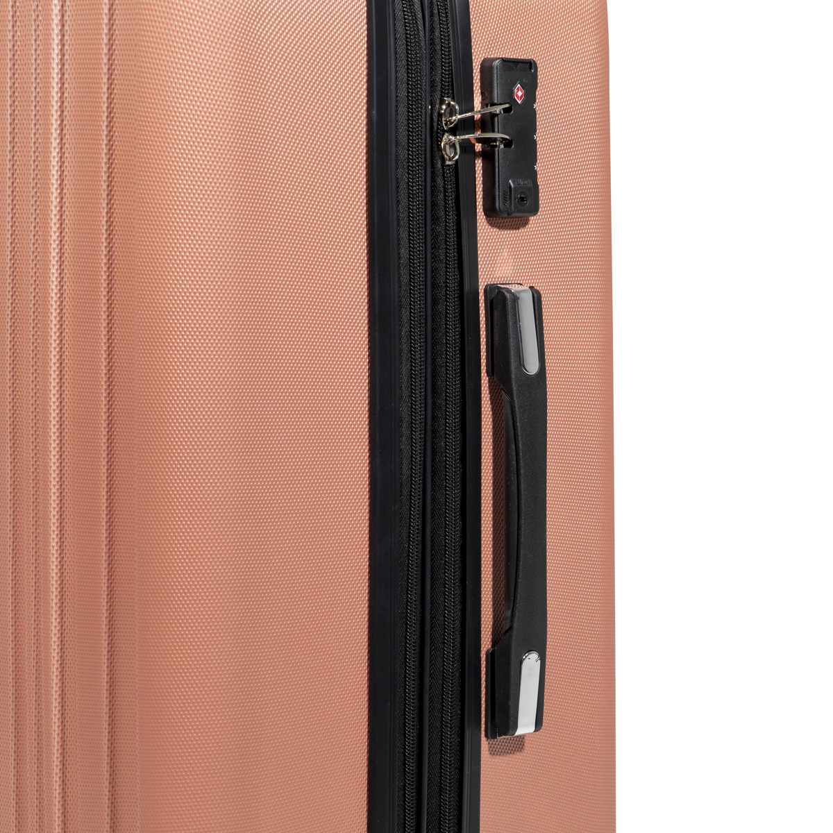 Dellonda Lightweight ABS Luggage Set with TSA Lock, 3-Piece, Rose Gold (DL125)