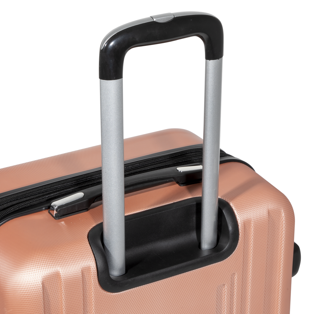 Dellonda Lightweight ABS Luggage Set with TSA Lock, 3-Piece, Rose Gold (DL125)