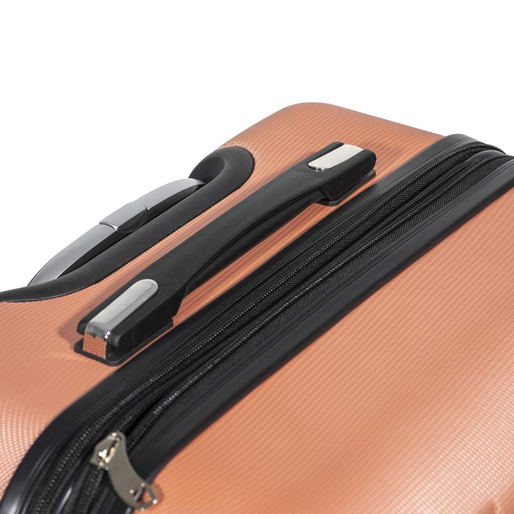 Dellonda Lightweight ABS Luggage Set with TSA Lock, 3-Piece, Rose Gold (DL125)