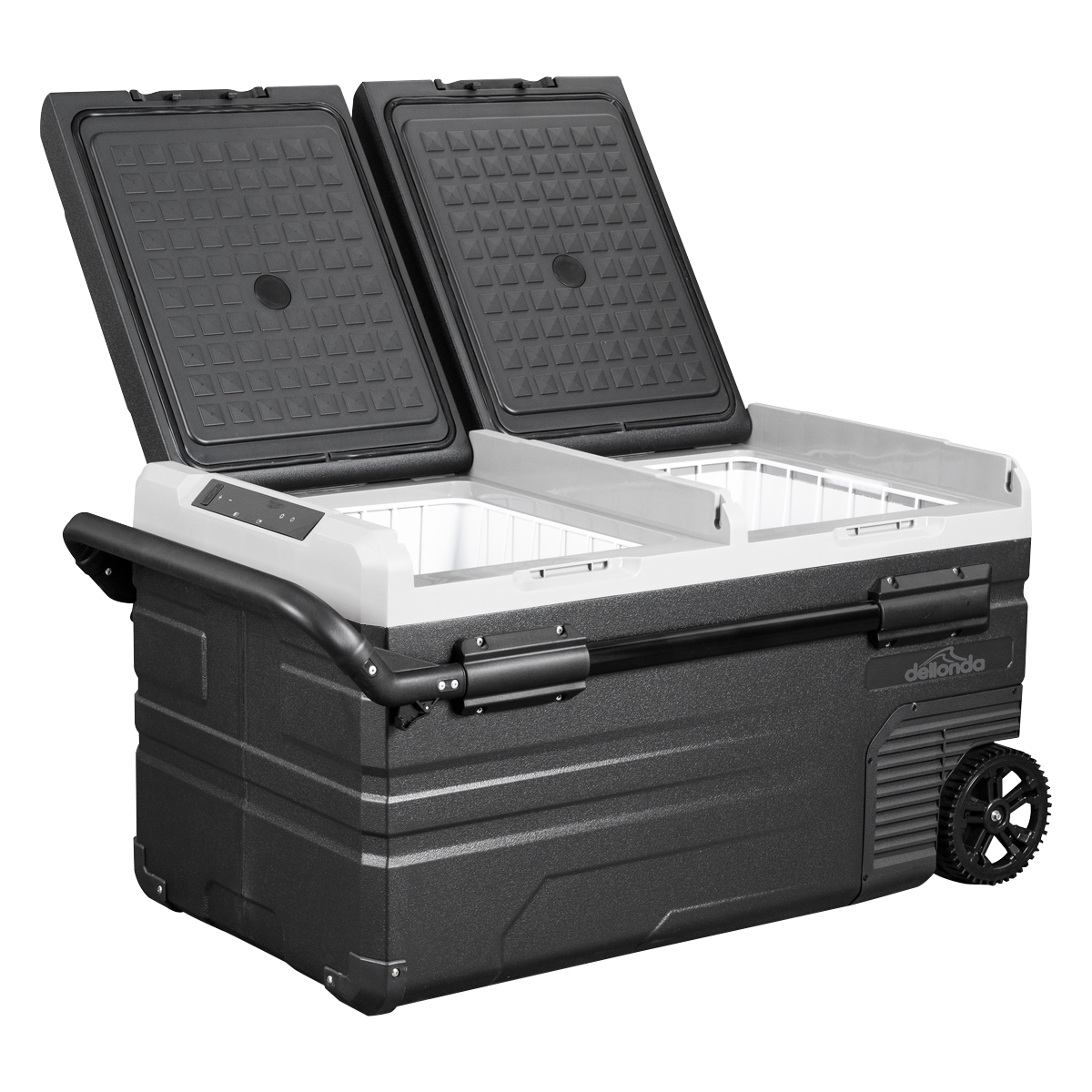 Dellonda DG127 Dual Zone Portable Fridge, Freezer & Cool Box with LED Display, 75 Litre Capacity, 12/24V