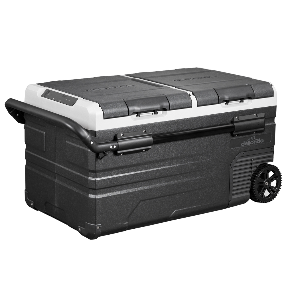 Dellonda DG127 Dual Zone Portable Fridge, Freezer & Cool Box with LED Display, 75 Litre Capacity, 12/24V