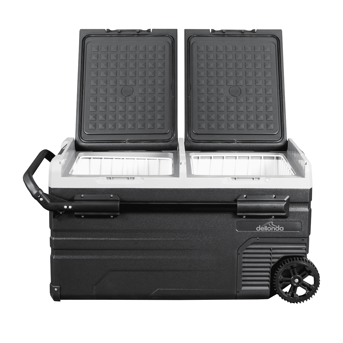Dellonda DG127 Dual Zone Portable Fridge, Freezer & Cool Box with LED Display, 75 Litre Capacity, 12/24V
