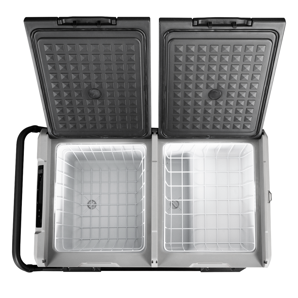 Dellonda DG127 Dual Zone Portable Fridge, Freezer & Cool Box with LED Display, 75 Litre Capacity, 12/24V