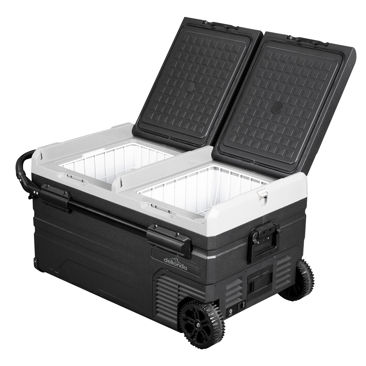 Dellonda DG127 Dual Zone Portable Fridge, Freezer & Cool Box with LED Display, 75 Litre Capacity, 12/24V