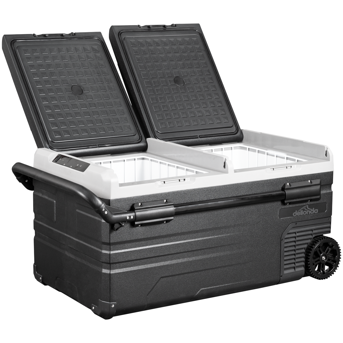 Dellonda DL128 Dual Zone Portable Fridge Freezer & Cool Box with LED Display, 95 Litre Capacity, 12/24V