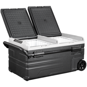 Dellonda DL128 Dual Zone Portable Fridge Freezer & Cool Box with LED Display, 95 Litre Capacity, 12/24V