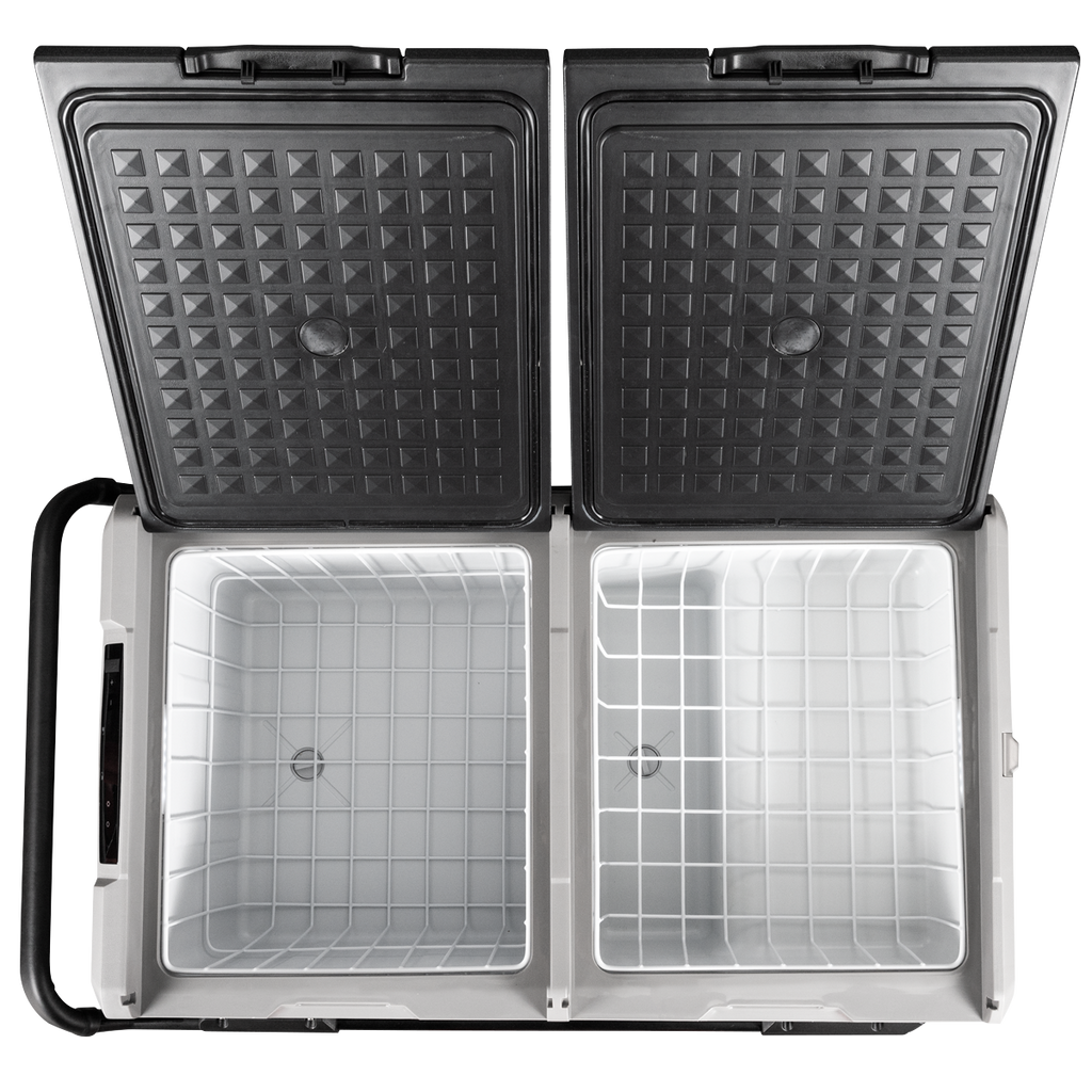 Dellonda DL128 Dual Zone Portable Fridge Freezer & Cool Box with LED Display, 95 Litre Capacity, 12/24V