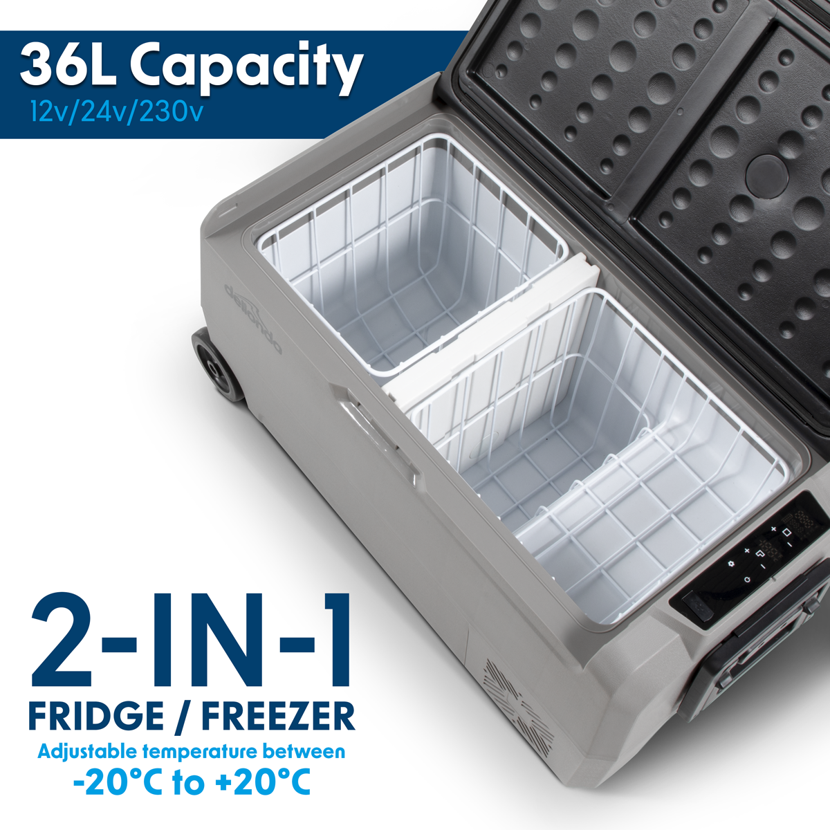 Dellonda Portable Fridge Freezer/Cool Box, 36L, 12/24V (DL13)
