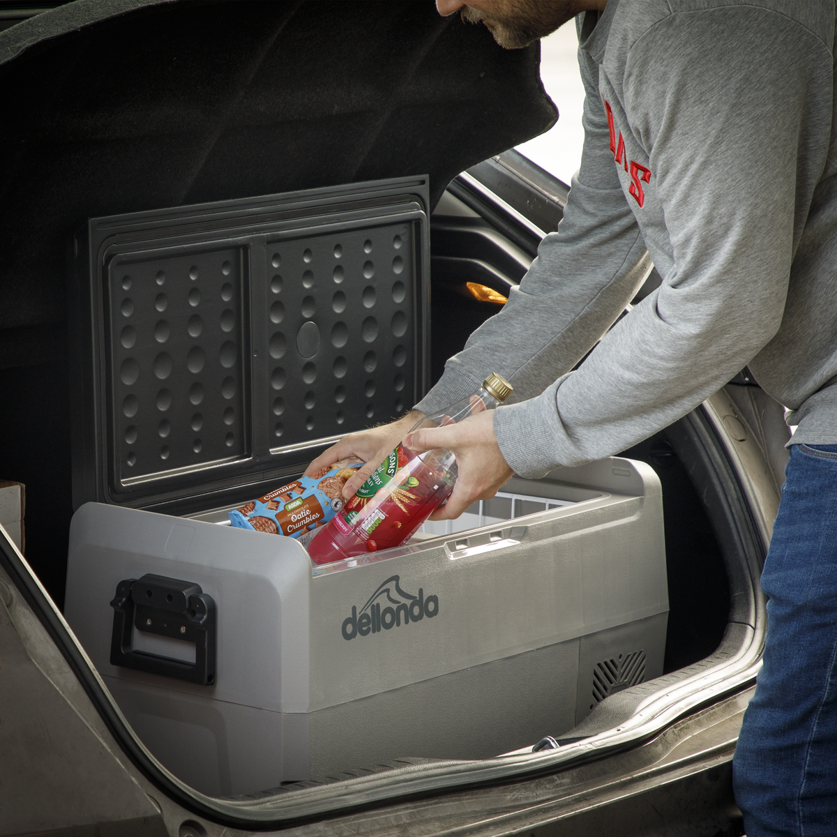 Dellonda Portable Fridge Freezer/Cool Box with LED Display & AC/DC 230V Adaptor 36L