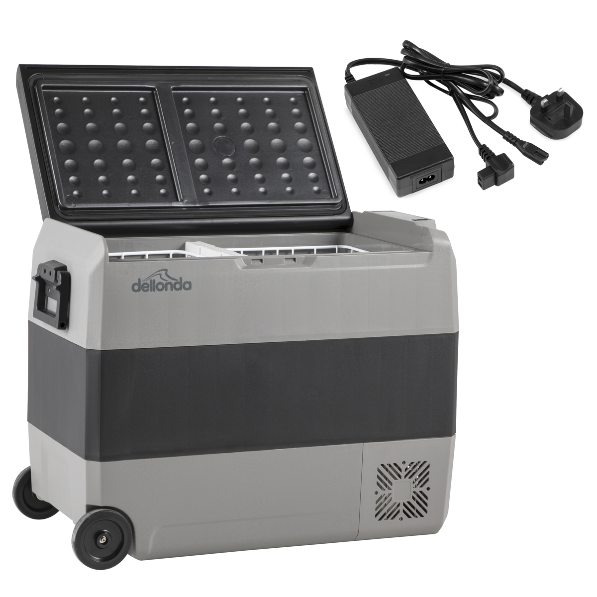 Dellonda Portable Fridge Freezer/Cool Box with LED Display & AC/DC 230V Adaptor 60L