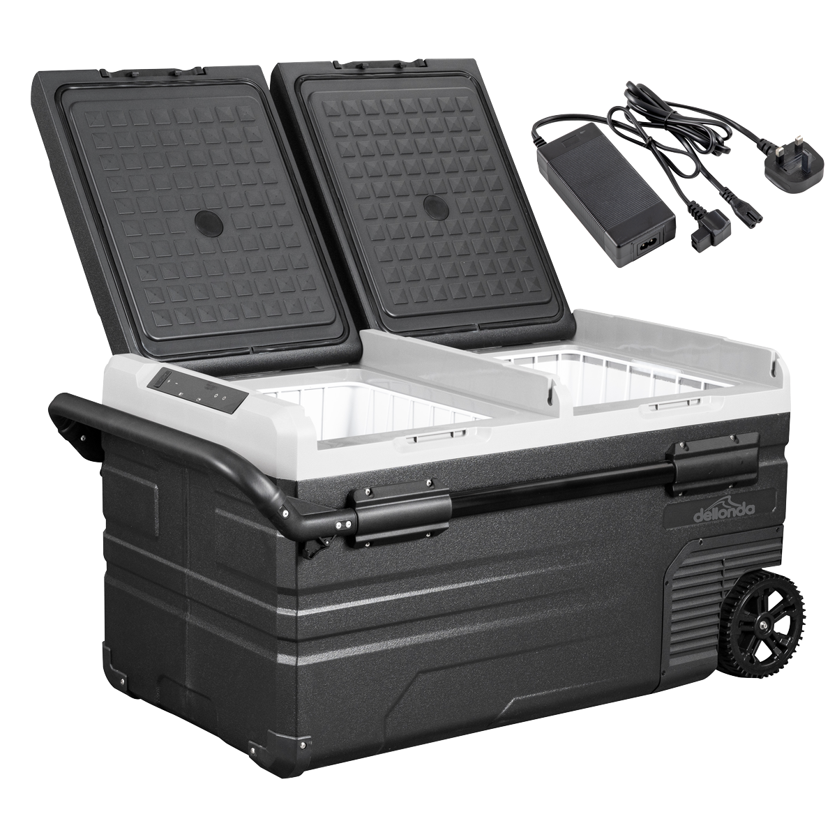 Dellonda Portable Fridge Freezer/Cool Box with LED Display & AC/DC 230V Adaptor 75L