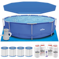 Dellonda Steel Frame Swimming Pool Starter Kit 12ft, Blue (DL138)