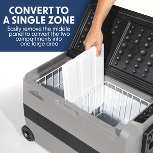 Dellonda DL14 Dual Zone Portable Fridge, Freezer & Cool Box with LED Display, 50 Litre Capacity, 12/24V