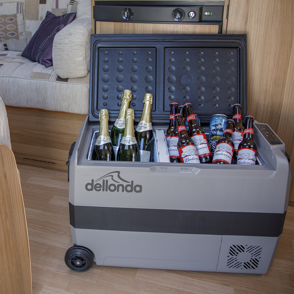 Dellonda DL14 Dual Zone Portable Fridge, Freezer & Cool Box with LED Display, 50 Litre Capacity, 12/24V