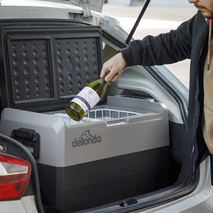 Dellonda DL14 Dual Zone Portable Fridge, Freezer & Cool Box with LED Display, 50 Litre Capacity, 12/24V