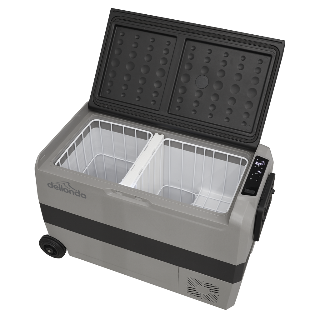 Dellonda DL14 Dual Zone Portable Fridge, Freezer & Cool Box with LED Display, 50 Litre Capacity, 12/24V