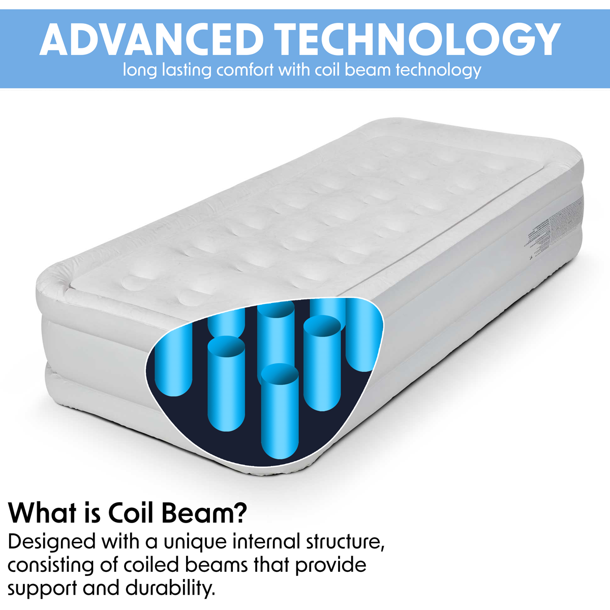 Dellonda Single High-Raised Air Bed with Removable Electric Pump (DL144)