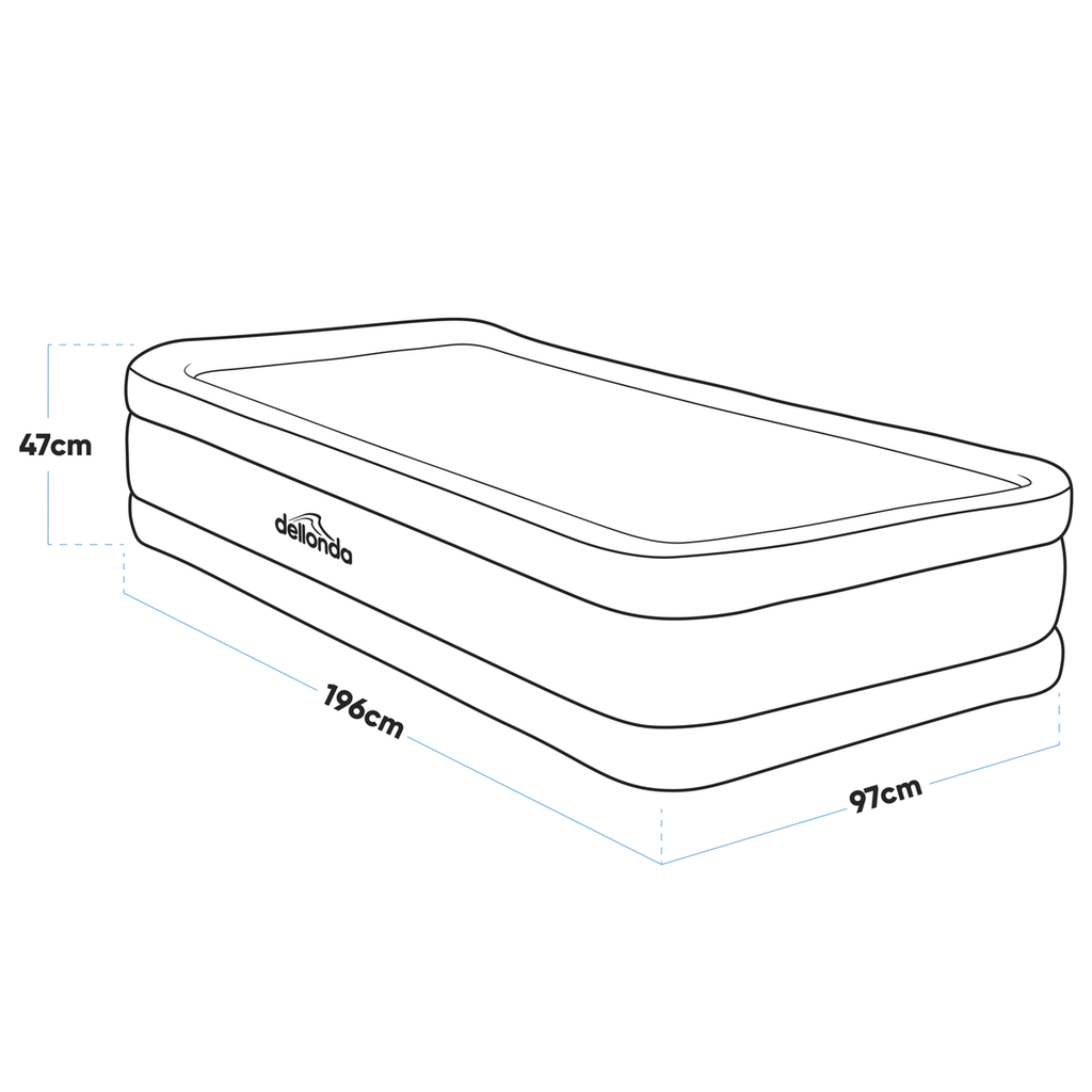 Dellonda Single High-Raised Air Bed with Removable Electric Pump (DL144)