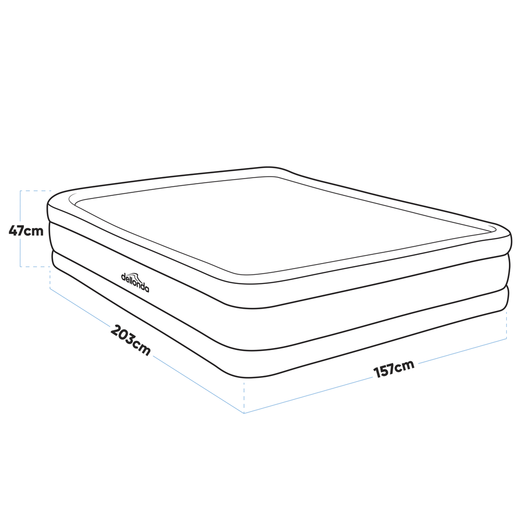 Dellonda Queen High-Raised Air Bed with Removable Electric Pump (DL145)