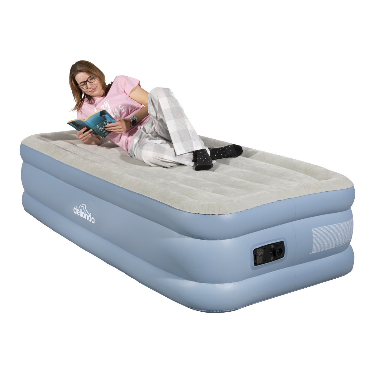 Dellonda Single High-Raised Air Bed with Built-in Electric Pump (DL146)