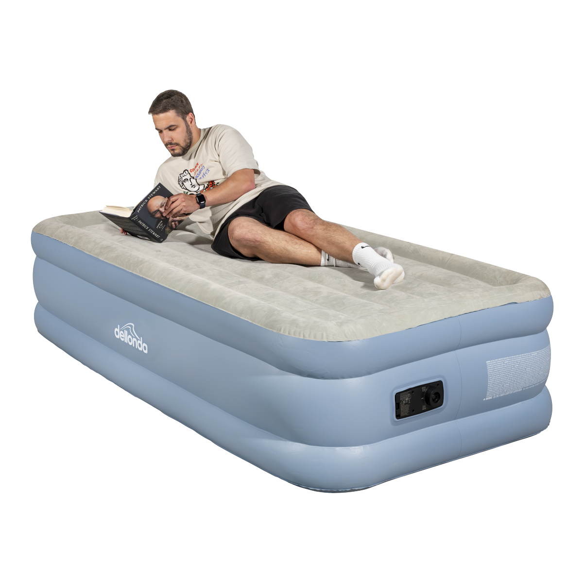 Dellonda Single High-Raised Air Bed with Built-in Electric Pump (DL146)