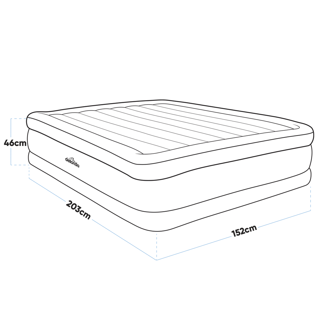 Dellonda Queen High-Raised Air Bed with Built-in Electric Pump (DL147)