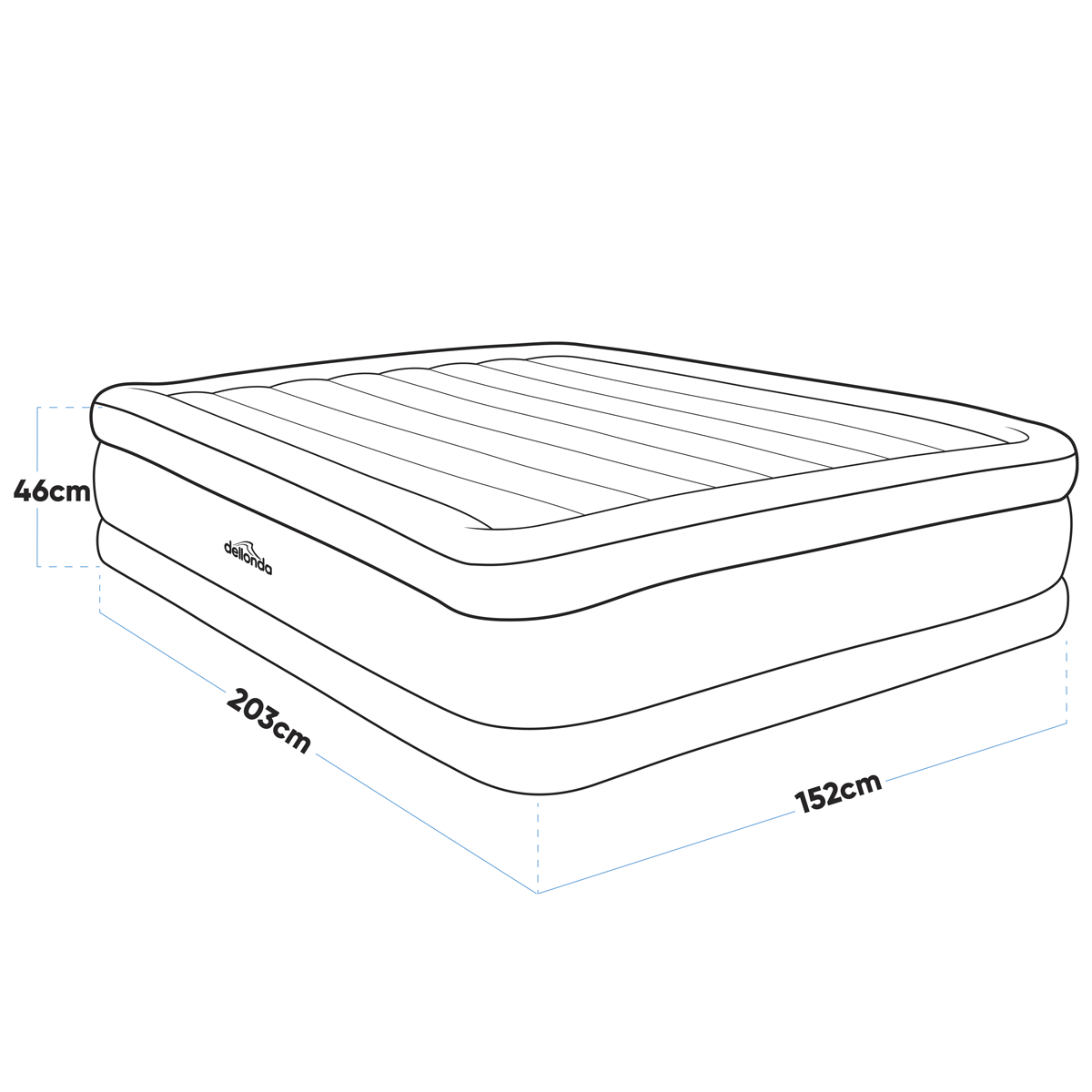 Dellonda Queen High-Raised Air Bed with Built-in Electric Pump (DL147)