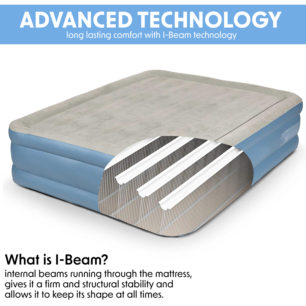 Dellonda Queen High-Raised Air Bed with Built-in Electric Pump (DL147) (Factory Refurbished A)