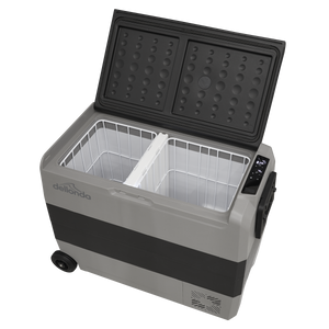 Dellonda DL15 Dual Zone Portable Fridge Freezer & Cool Box with LED Display, 60 Litre Capacity, 12/24V