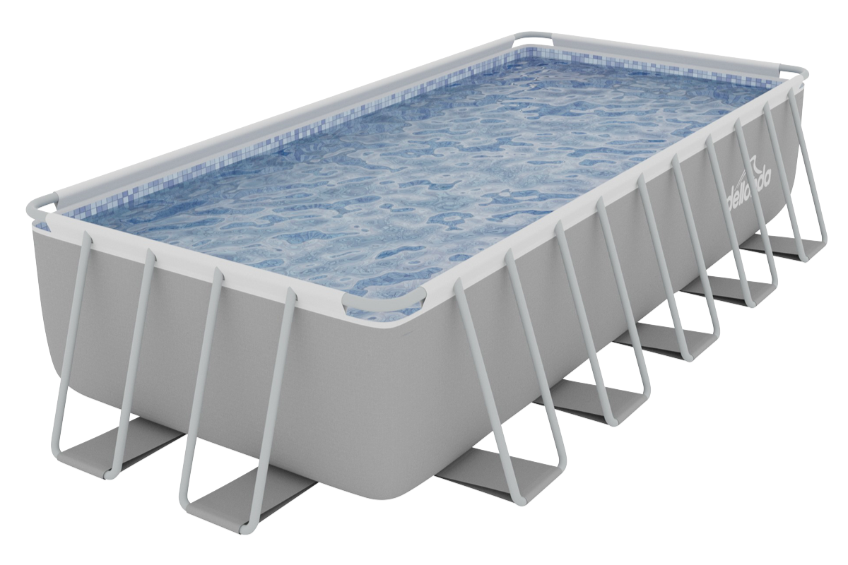 Dellonda Deluxe Steel Frame Rectangular Swimming Pool with Step Ladder & Filter Pump 21ft