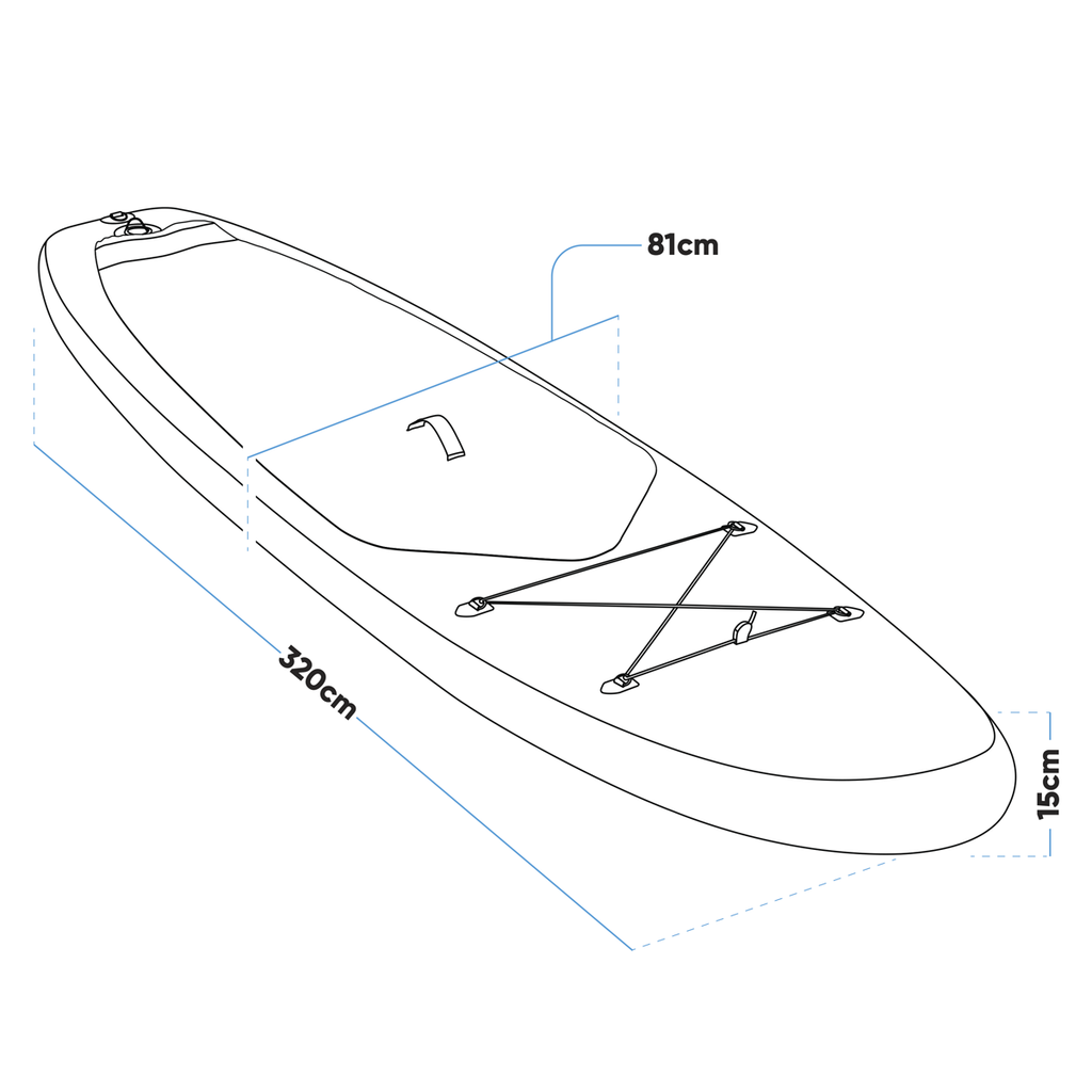 Dellonda Inflatable Stand-Up Paddle Board 10'6", Light Blue (DL152)