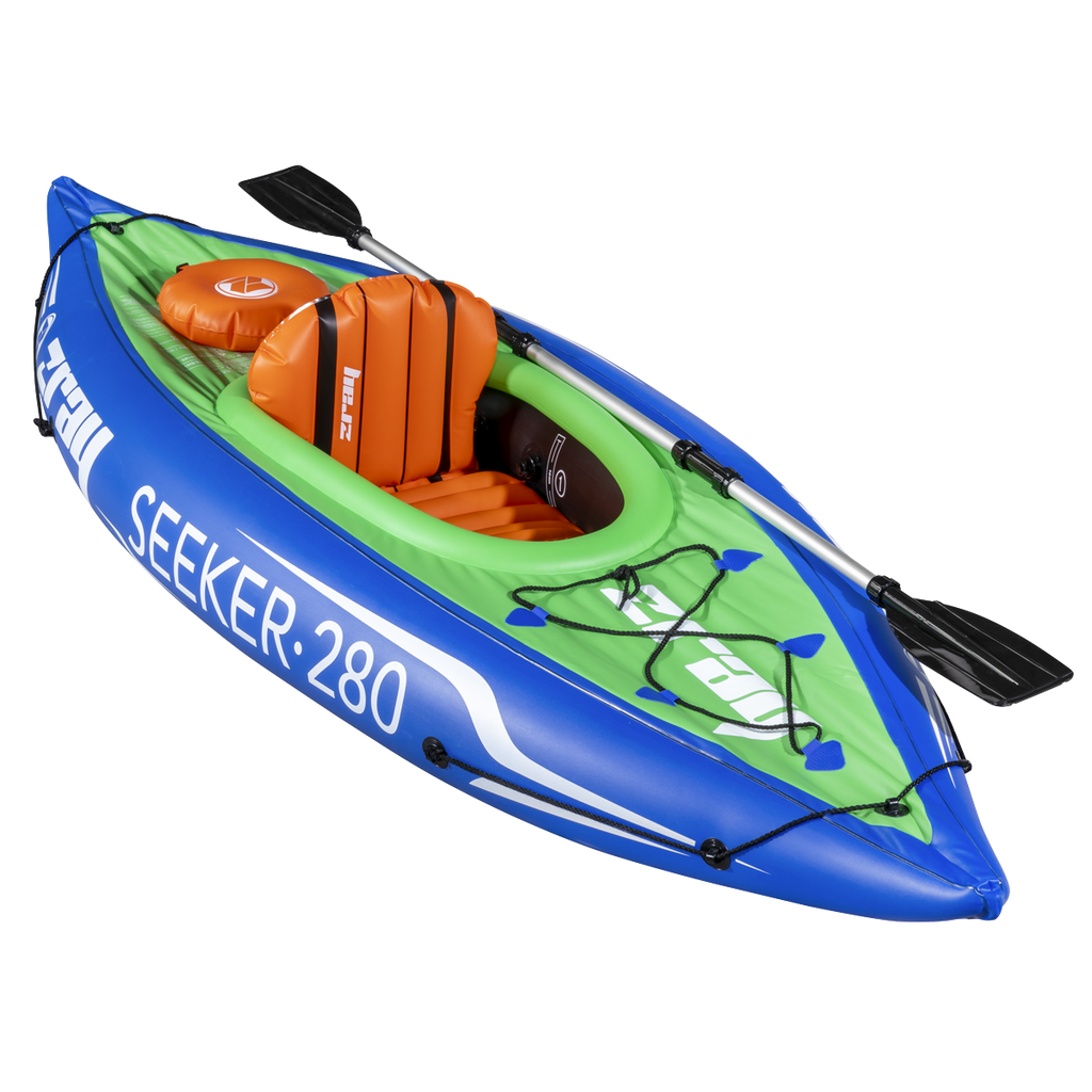 Dellonda Inflatable One-Person Kayak/Canoe Set, Blue/Green (DL154)