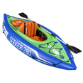 Dellonda Inflatable One-Person Kayak/Canoe Set, Blue/Green (DL154)