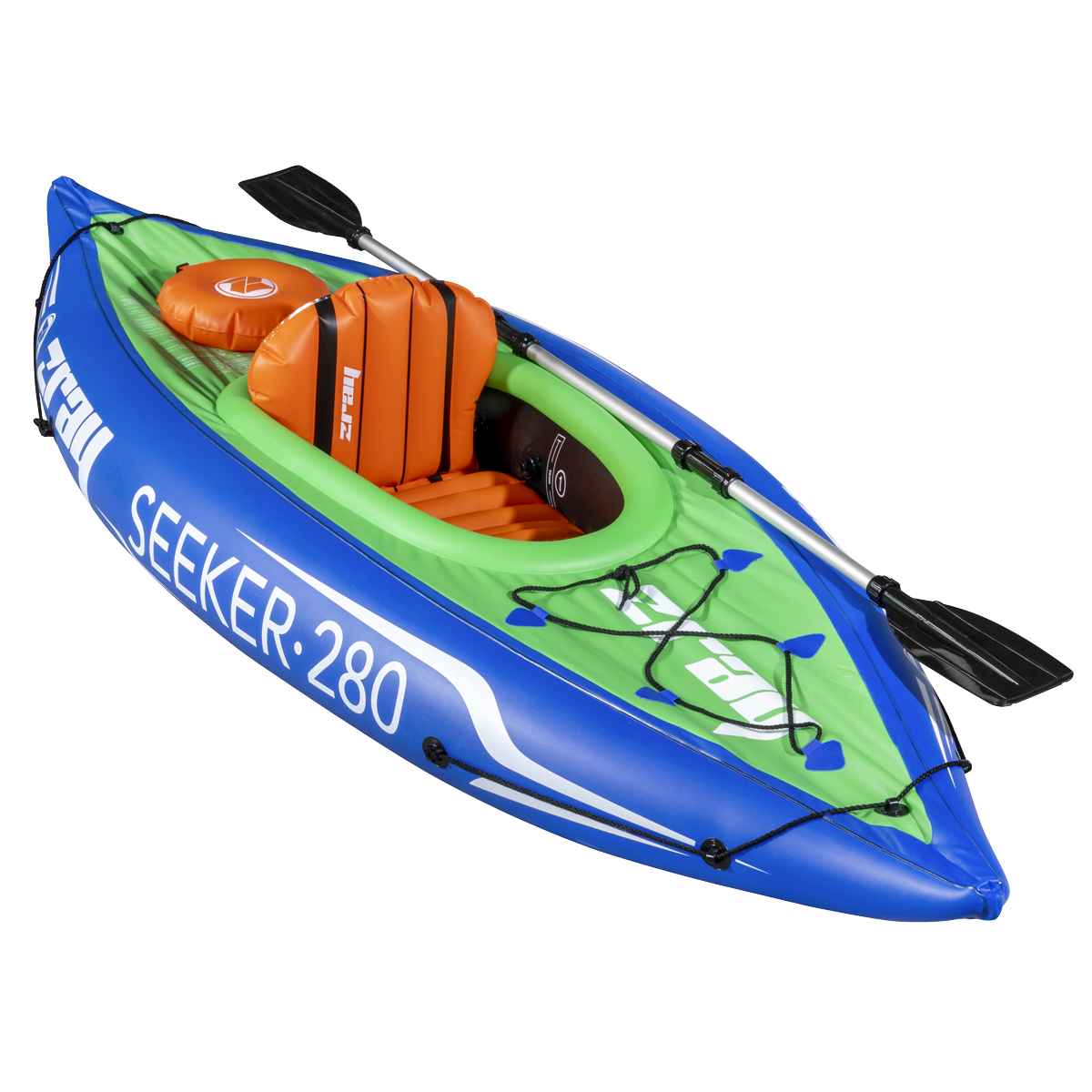Dellonda Inflatable One-Person Kayak/Canoe Set, Blue/Green (DL154) (Factory Refurbished A)