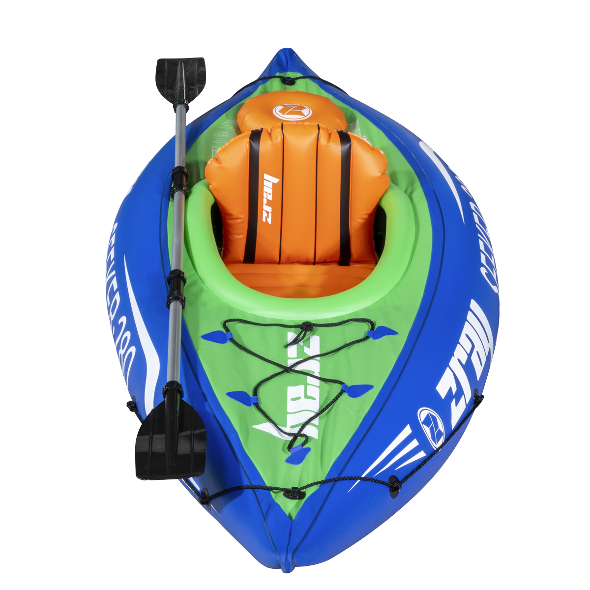 Dellonda Inflatable One-Person Kayak/Canoe Set, Blue/Green (DL154)