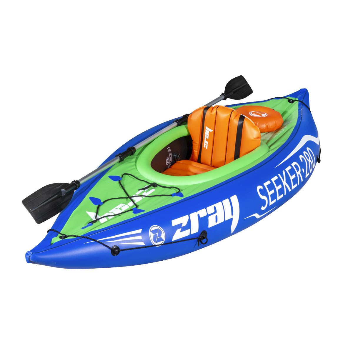 Dellonda Inflatable One-Person Kayak/Canoe Set, Blue/Green (DL154) (Factory Refurbished A)