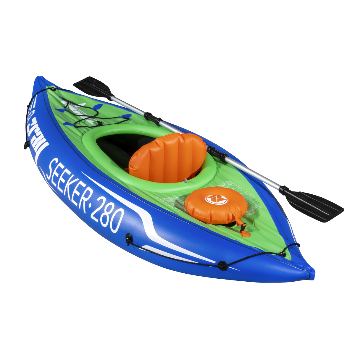 Dellonda Inflatable One-Person Kayak/Canoe Set, Blue/Green (DL154)