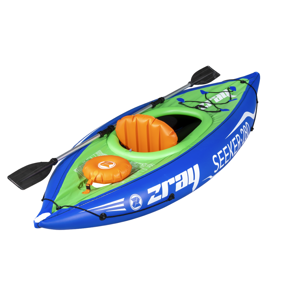 Dellonda Inflatable One-Person Kayak/Canoe Set, Blue/Green (DL154)