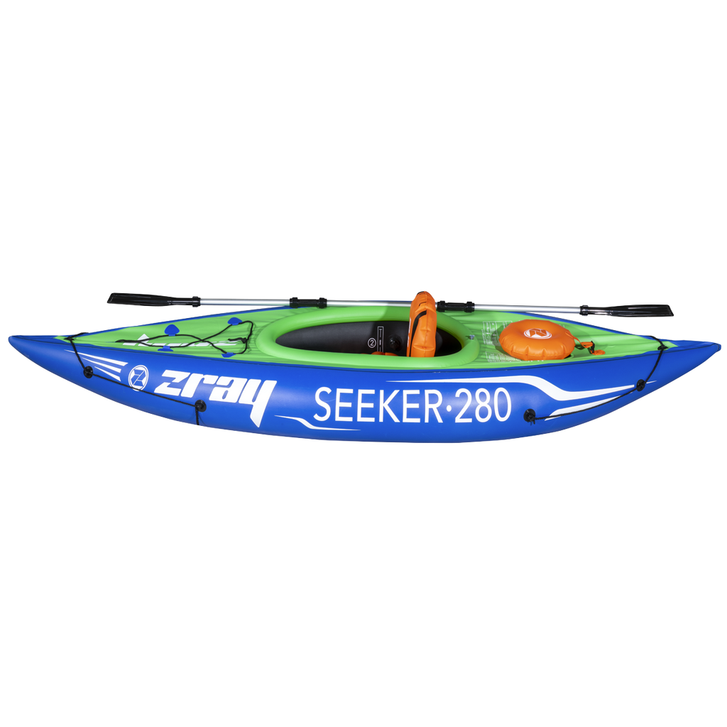 Dellonda Inflatable One-Person Kayak/Canoe Set, Blue/Green (DL154)