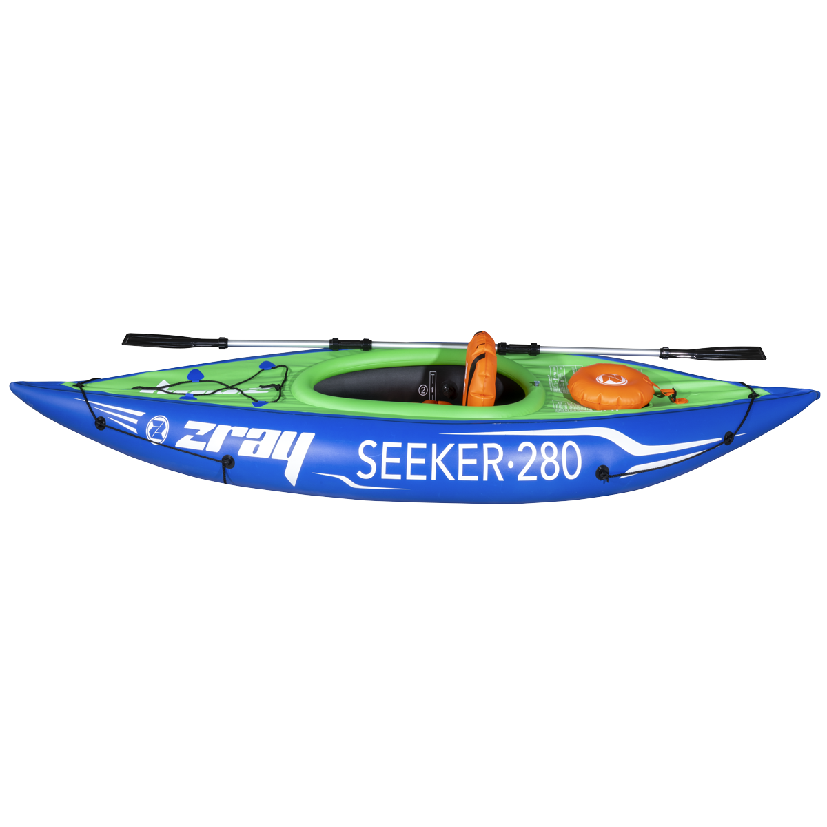 Dellonda Inflatable One-Person Kayak/Canoe Set, Blue/Green (DL154)