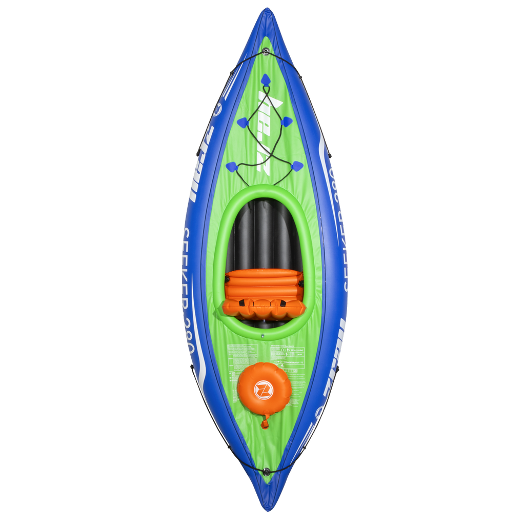 Dellonda Inflatable One-Person Kayak/Canoe Set, Blue/Green (DL154)