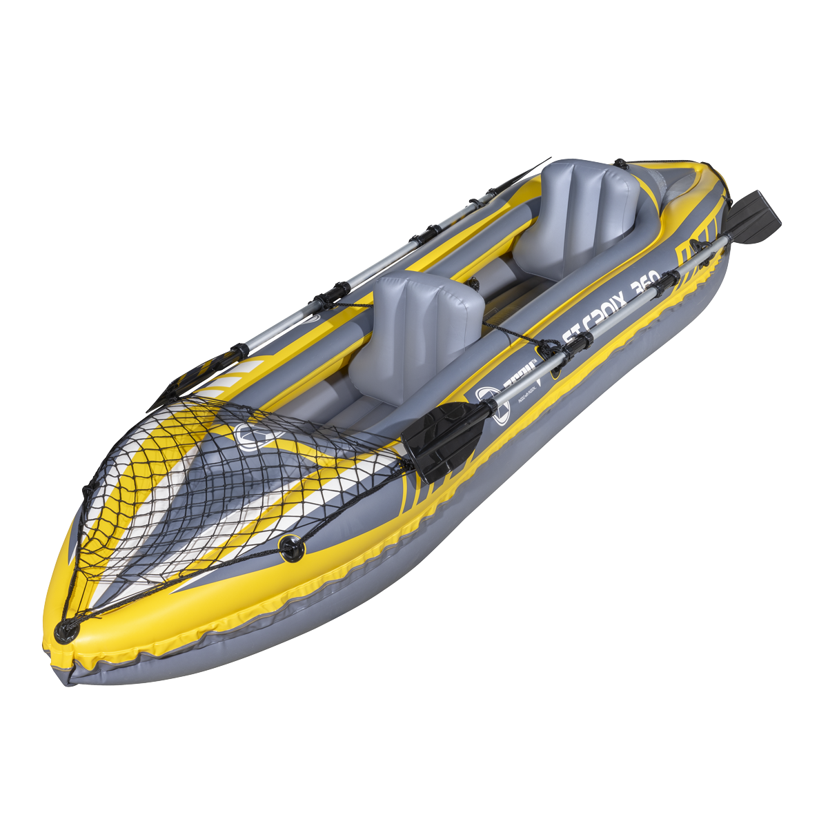 Dellonda Inflatable Two-Person Kayak/Canoe Set, Blue/Yellow/White (DL155)