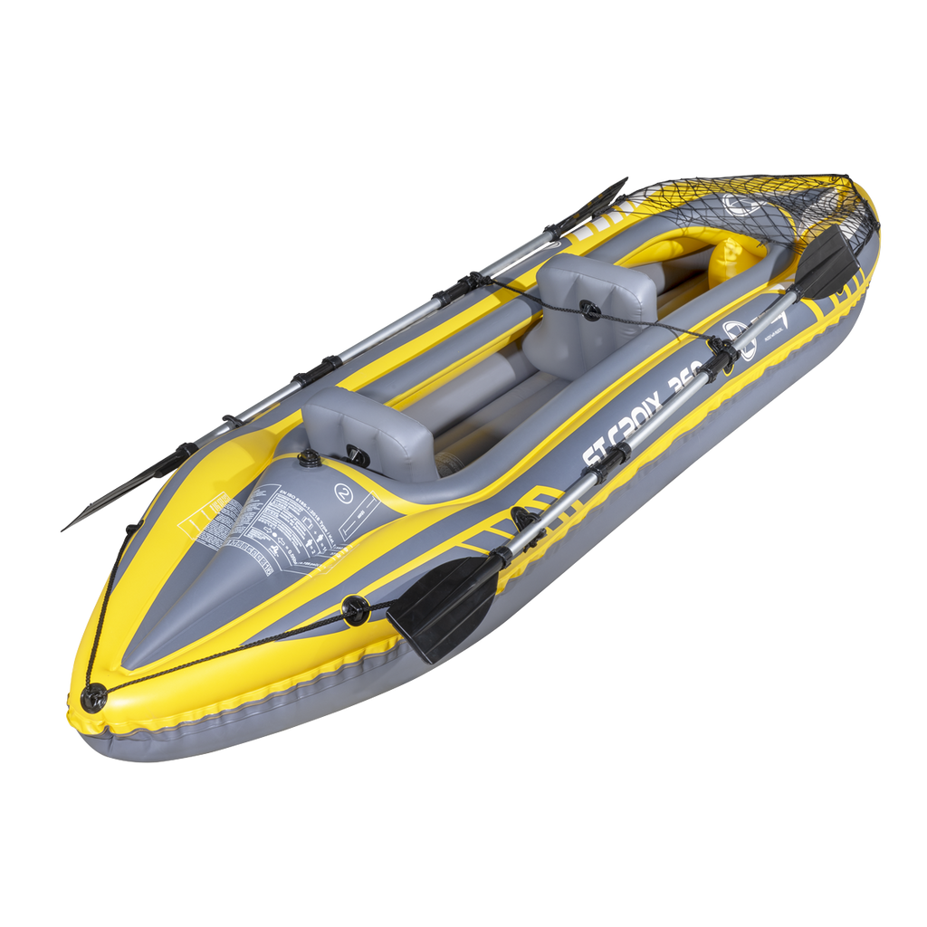 Dellonda Inflatable Two-Person Kayak/Canoe Set, Blue/Yellow/White (DL155)