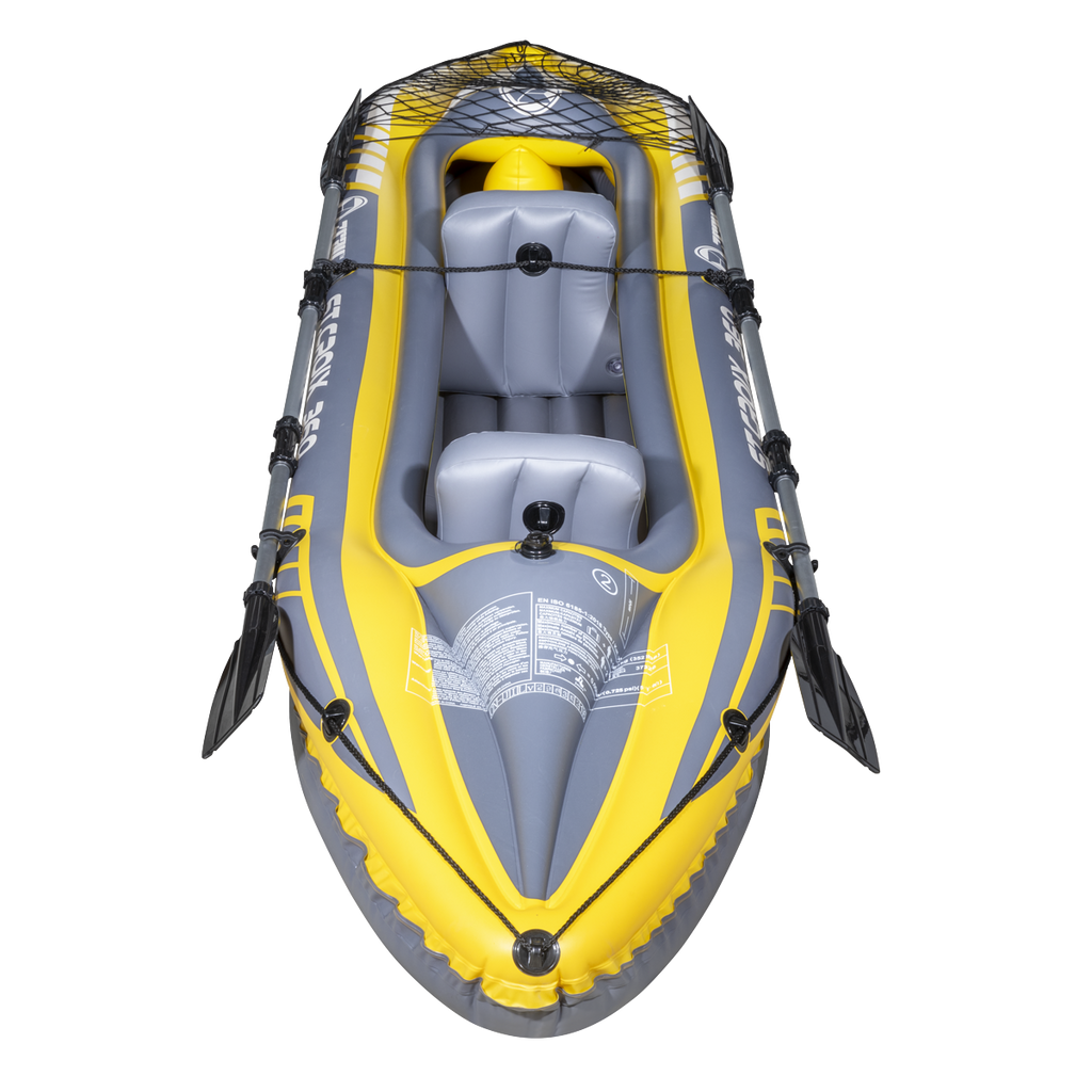Dellonda Inflatable Two-Person Kayak/Canoe Set, Blue/Yellow/White (DL155)
